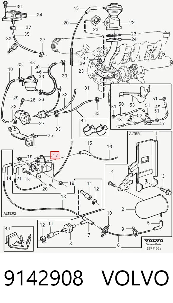 Клапан преобразователь давления наддува (соленоид) 9142908 Volvo