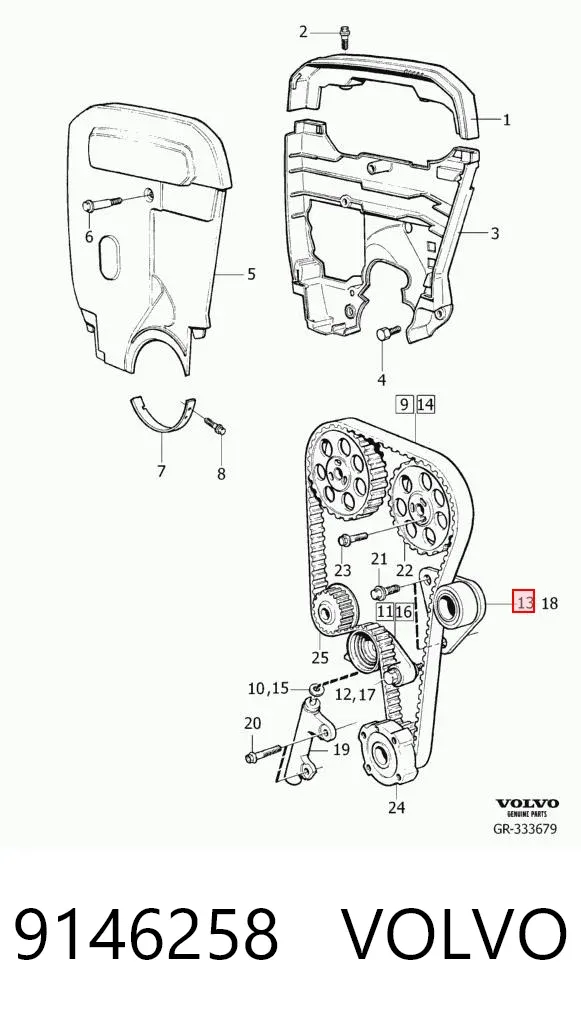 Паразитный ролик ГРМ 9146258 Volvo