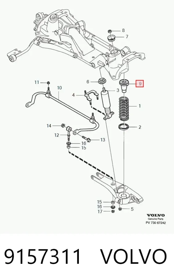 Амортизатор задний 9157311 Volvo