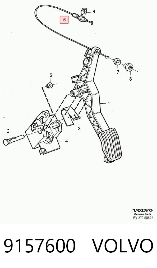 Трос газа 9157600 Volvo