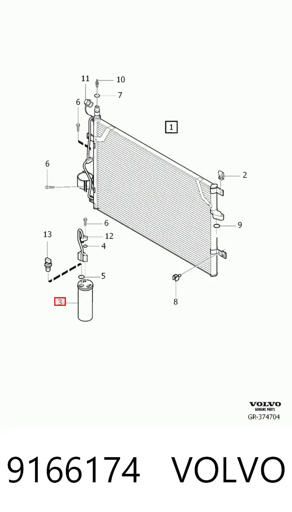 Осушитель кондиционера 9166174 Volvo