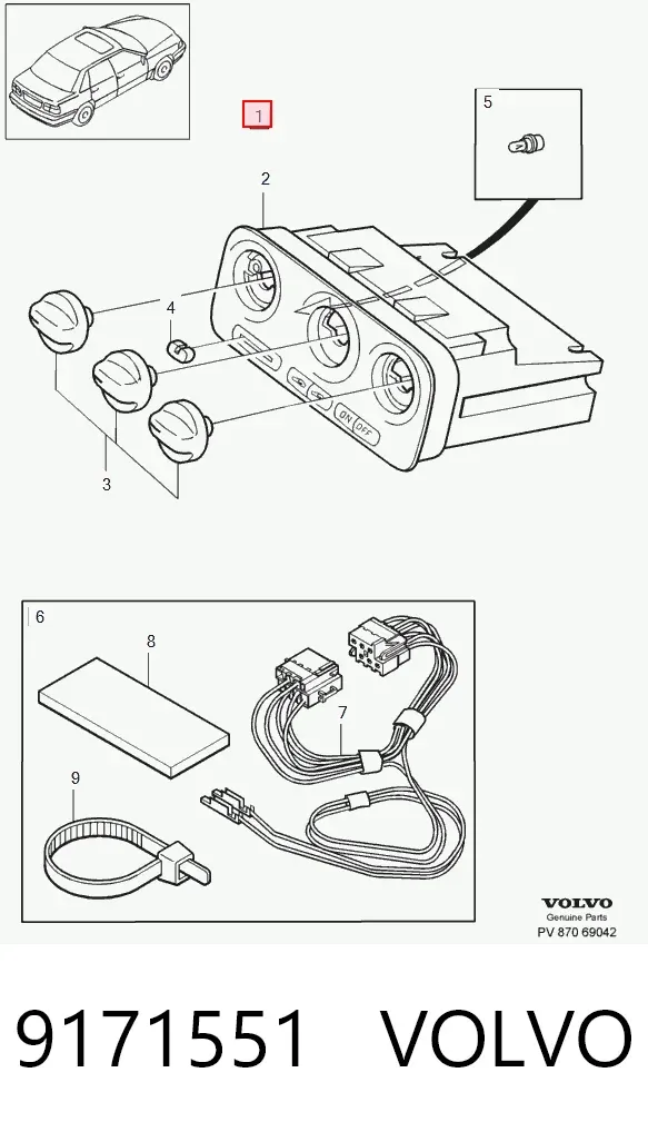 Блок управления кондиционером 9171551 Volvo