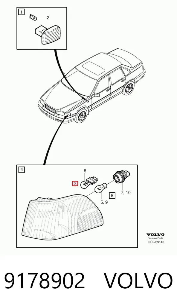 Поворотник левый 9178902 Volvo