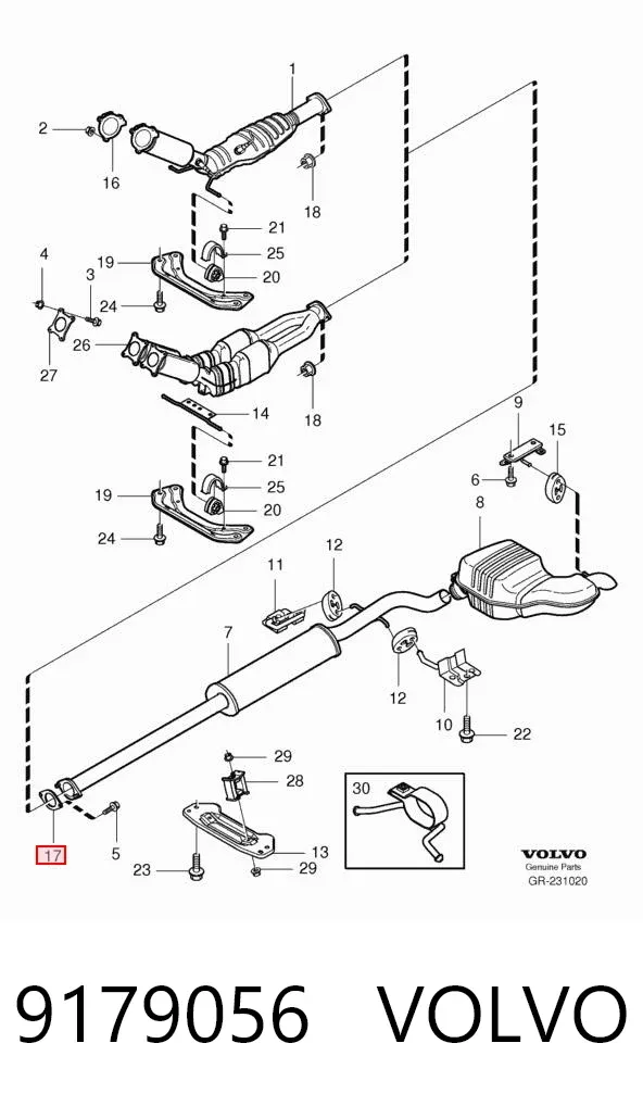 Прокладка глушителя 9179056 Volvo