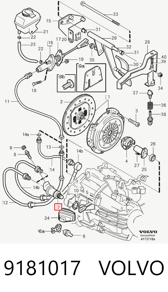 Рабочий цилиндр сцепления 9181017 Volvo