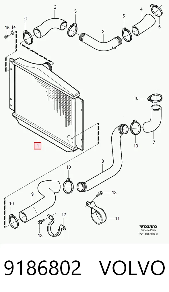 Интеркулер 9186802 Volvo