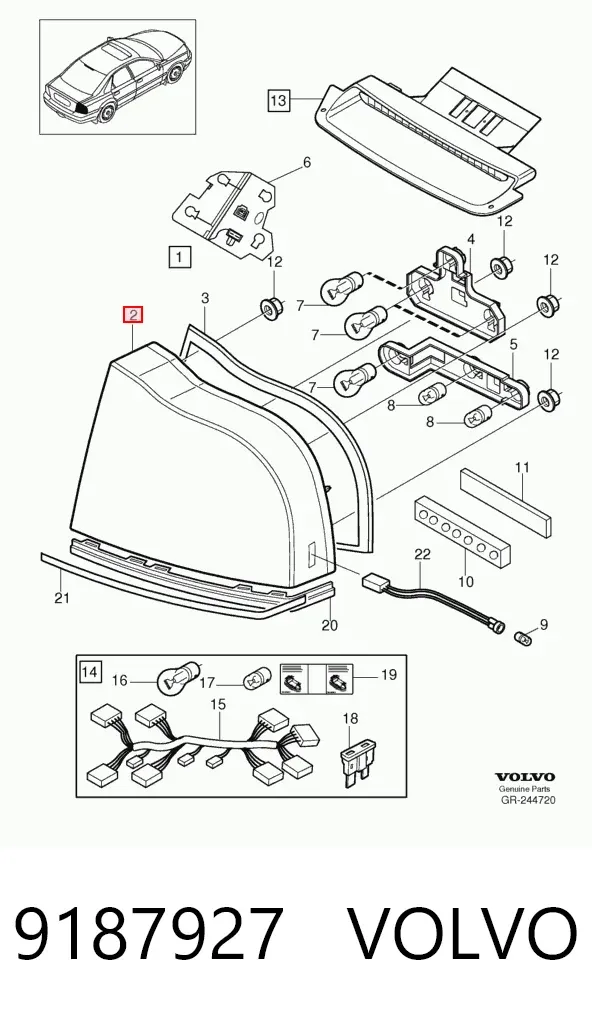 Задний фонарь 9187927 Volvo