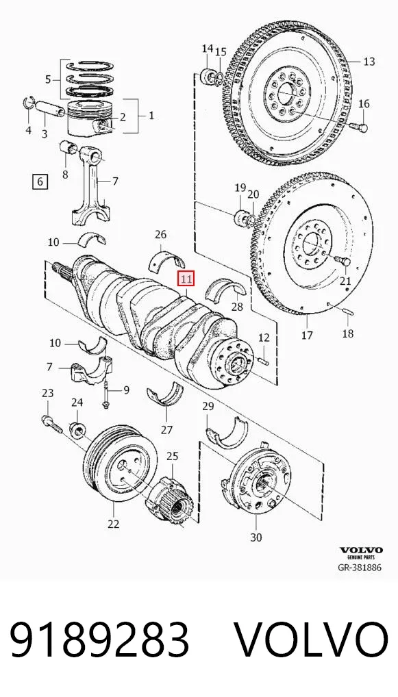Коленвал 9189283 Volvo