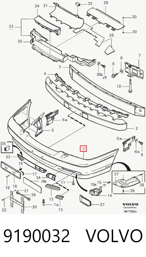 Передний бампер 9190032 Volvo