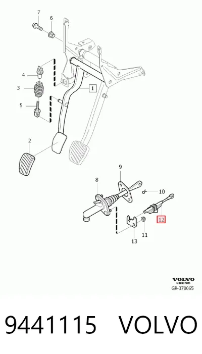 Датчик положения педали сцепления VOLVO 9441115