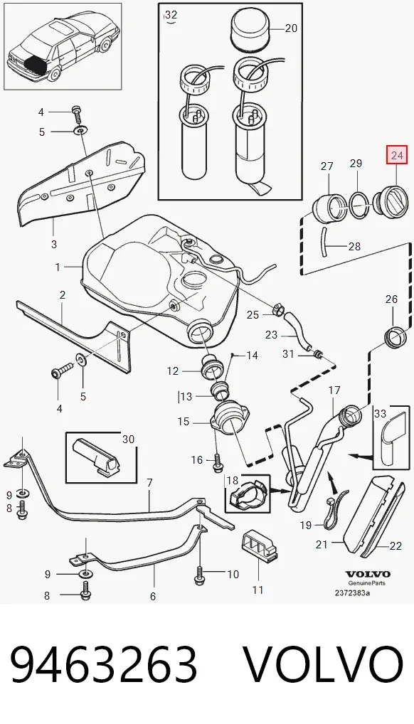 Крышка бензобака 9463263 Volvo