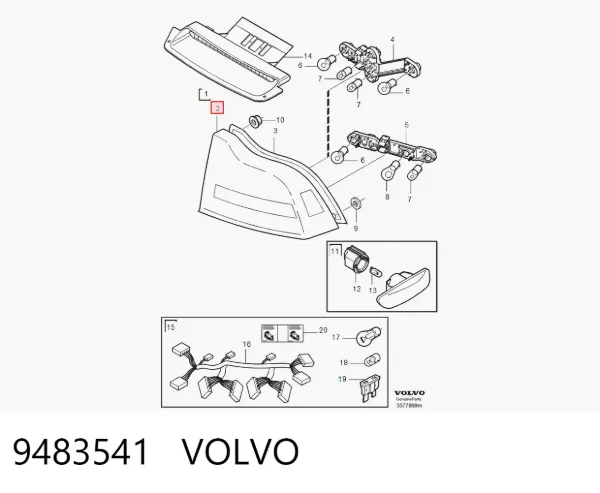 Задний фонарь 9483541 Volvo