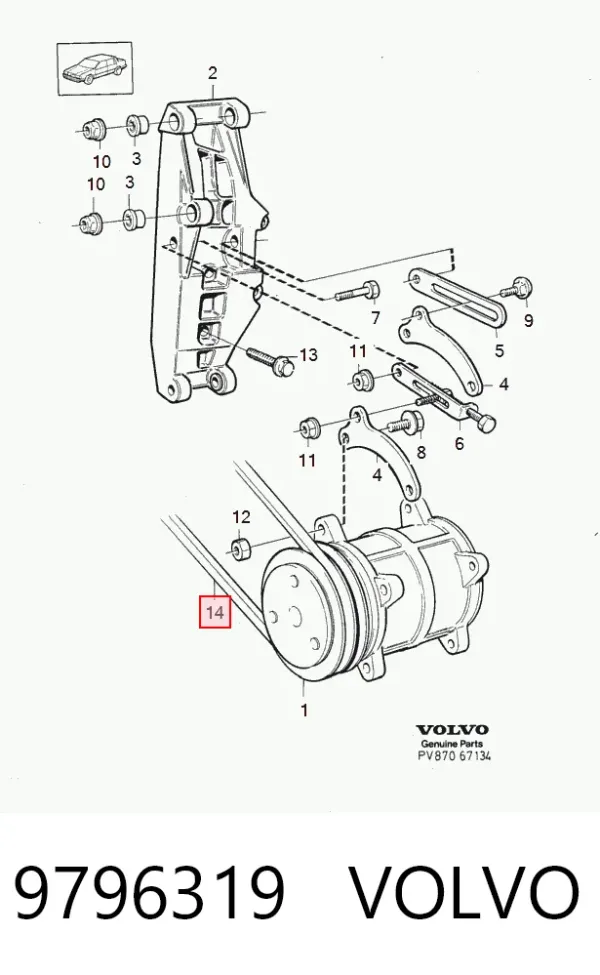 Ремень генератора 9796319 Volvo