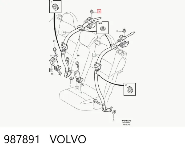 Болт (гайка) крепежа 987891 Volvo