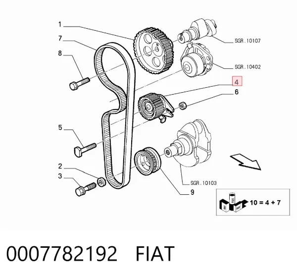 Ролик ГРМ 0007782192 Fiat/Alfa/Lancia