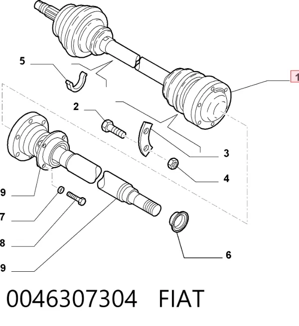 Полуось передняя Alfa Romeo 156 932