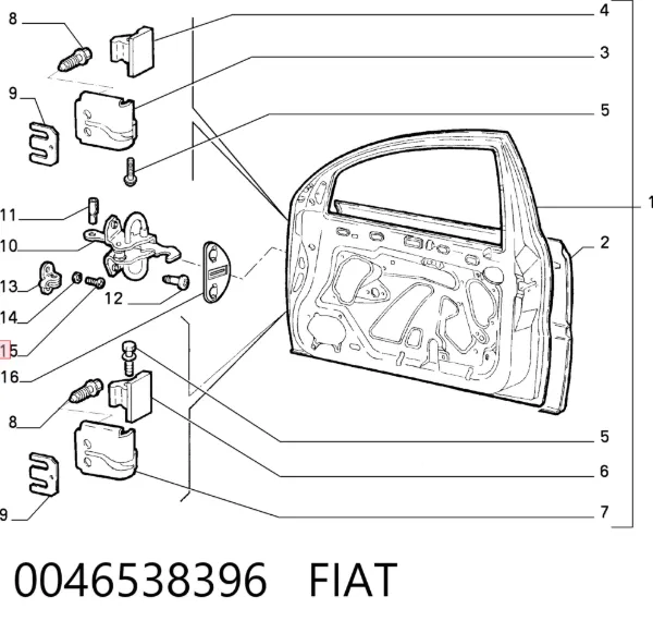 Дверь передняя правая Fiat Brava 182