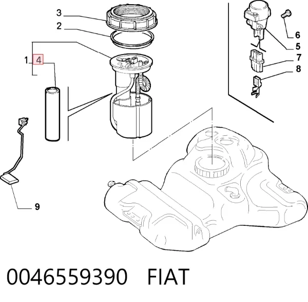 Датчик уровня топлива 0046559390 Fiat/Alfa/Lancia