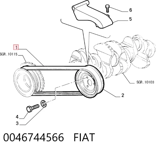 Ремень генератора 0046744566 Fiat/Alfa/Lancia
