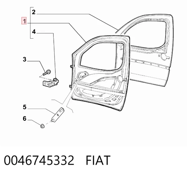 Дверь передняя левая Fiat Doblo I