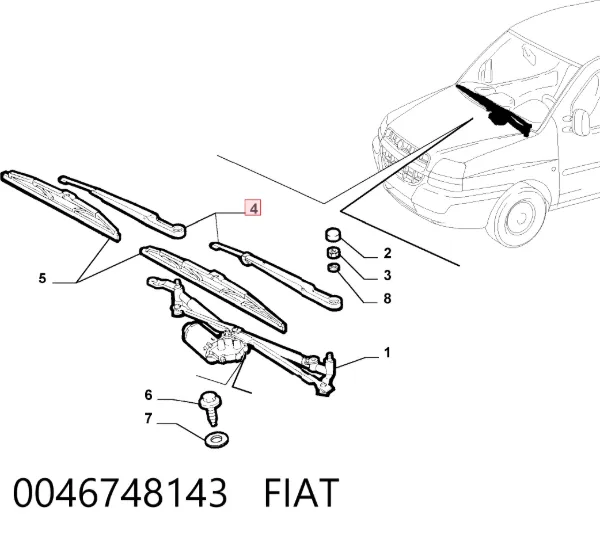 Поводок стеклоочистителя 0046748143 Fiat/Alfa/Lancia