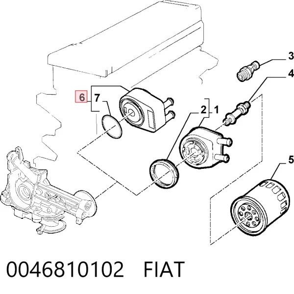 Масляный радиатор 0046810102 Fiat/Alfa/Lancia