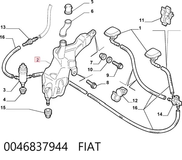 Бачок омывателя Fiat Doblo I