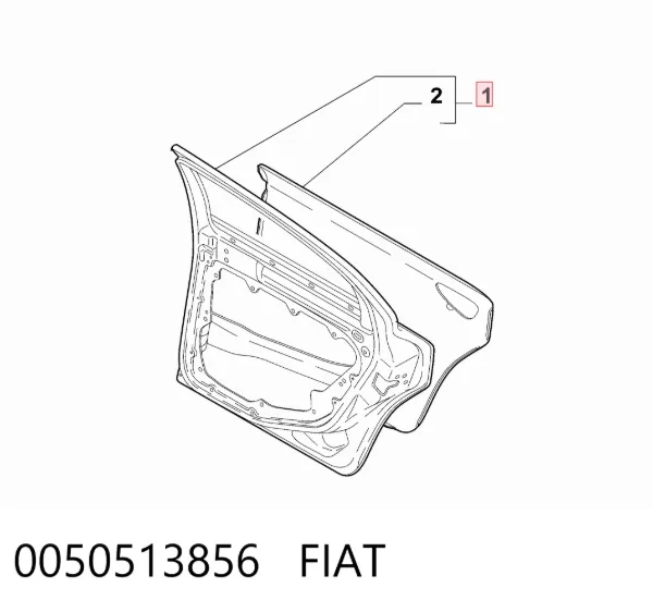 Дверь задняя правая 0050513856 Fiat/Alfa/Lancia