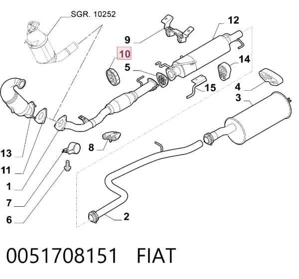 Подушка глушителя 0051708151 Fiat/Alfa/Lancia
