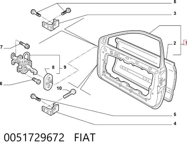 Дверь передняя правая 0051729672 Fiat/Alfa/Lancia