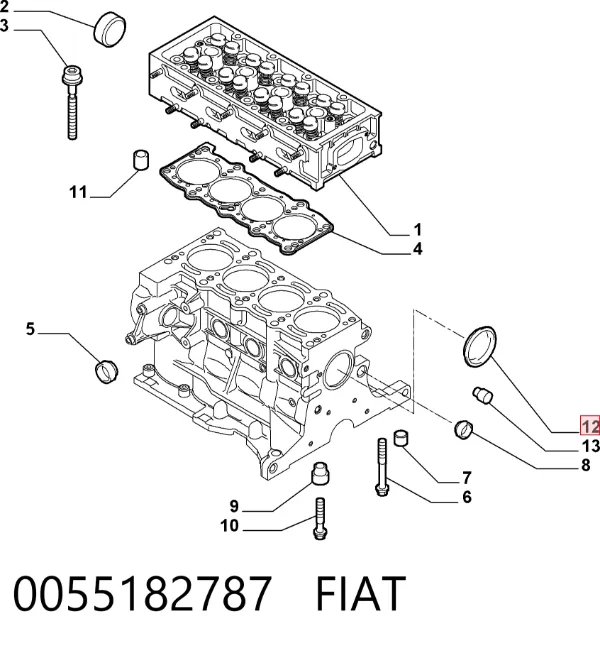 Заглушка ГБЦ 0055182787 Fiat/Alfa/Lancia
