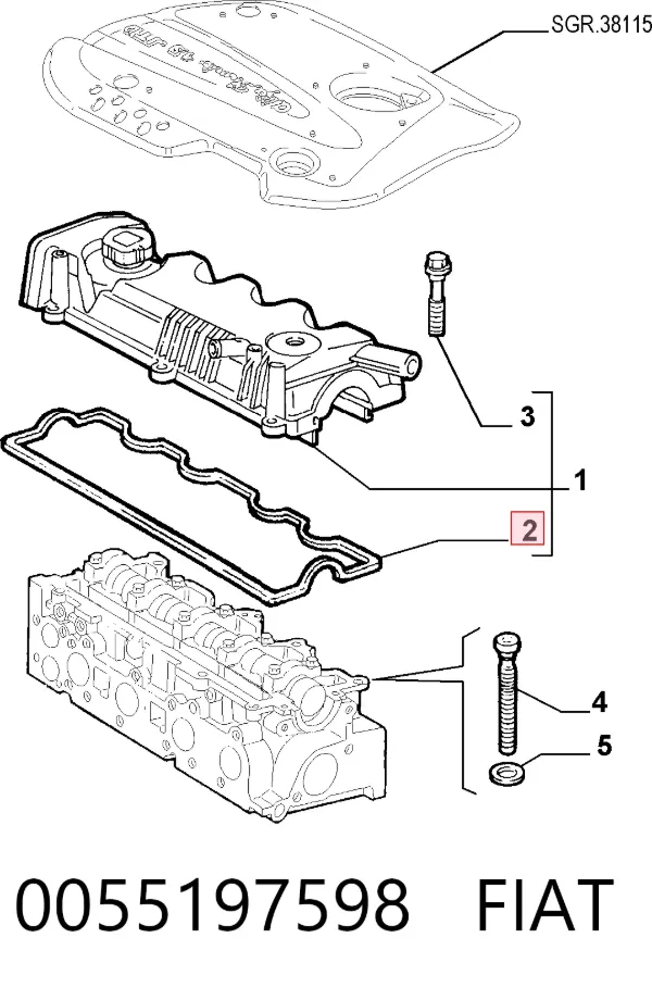 Прокладка клапанной крышки 0055197598 Fiat/Alfa/Lancia