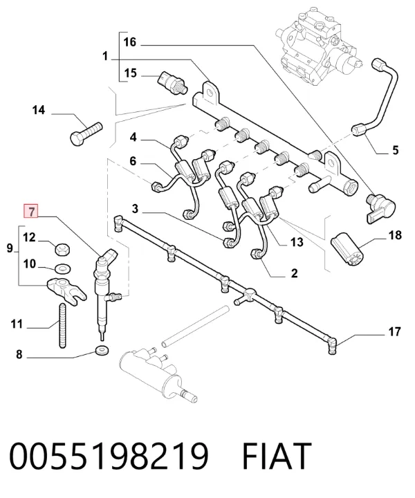 Топливные форсунки 0055198219 Fiat/Alfa/Lancia