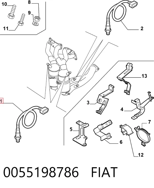 Датчик кислорода до катализатора 0055198786 Fiat/Alfa/Lancia