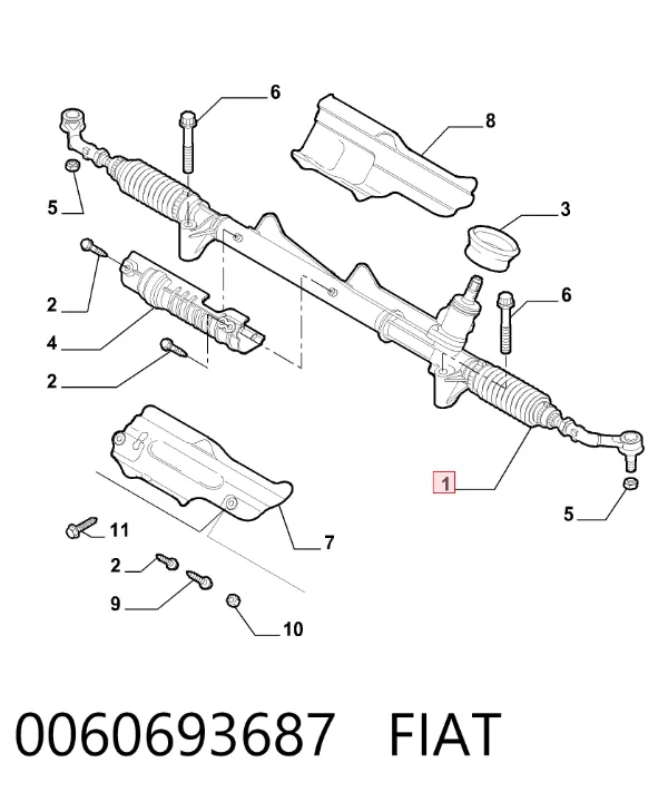 Рулевая рейка 0060693687 Fiat/Alfa/Lancia
