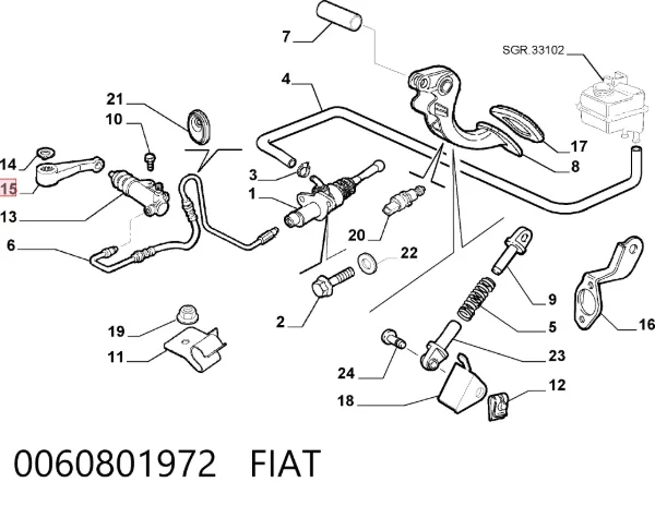 Рычаг вилки сцепления 0060801972 Fiat/Alfa/Lancia