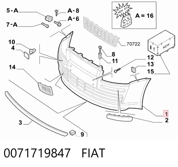 Передний бампер Fiat Stilo 192