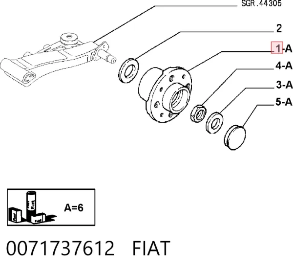 Задняя ступица 0071737612 Fiat/Alfa/Lancia