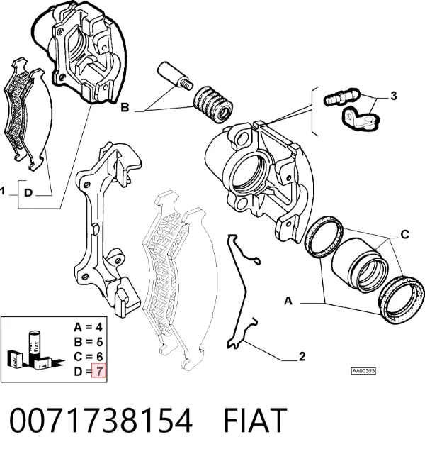 Передние тормозные колодки 0071738154 Fiat/Alfa/Lancia