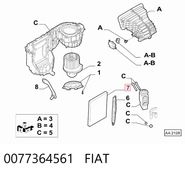 Фильтр салона 0077364561 Fiat/Alfa/Lancia