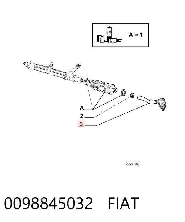 Рулевой наконечник 0098845032 Fiat/Alfa/Lancia
