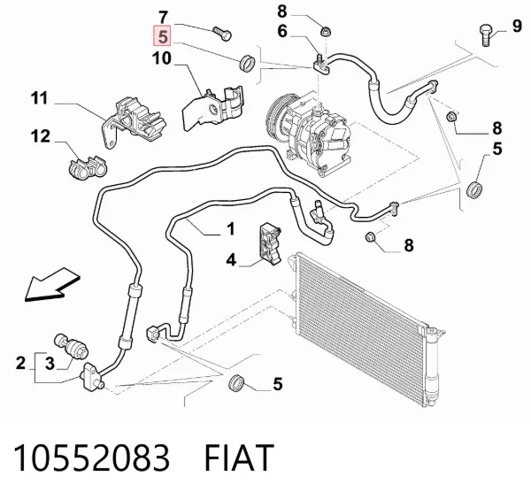 Уплотнительное кольцо трубки кондиционера 10552083 Fiat/Alfa/Lancia