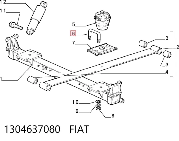 Стремянка рессоры 1304637080 Fiat/Alfa/Lancia