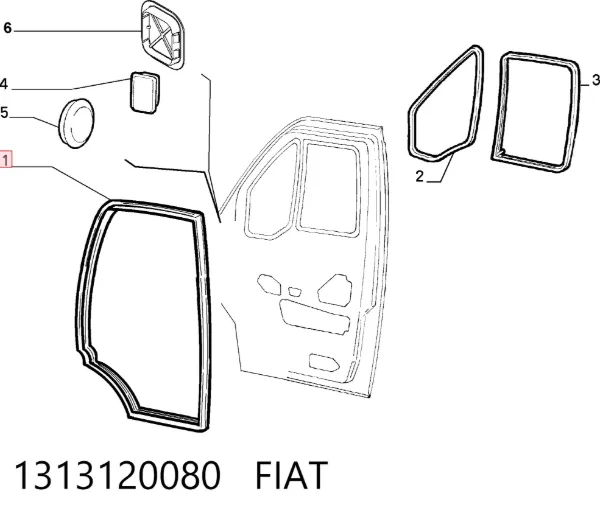 Уплотнитель двери передней (на кузове) 1313120080 Fiat/Alfa/Lancia