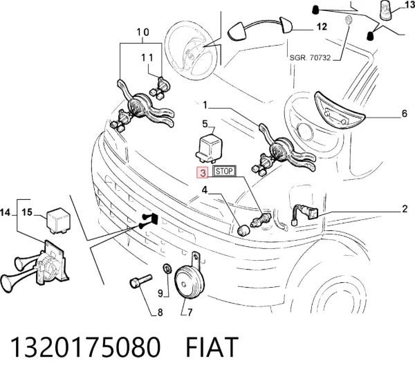 Датчик стоп сигнала 1320175080 Fiat/Alfa/Lancia