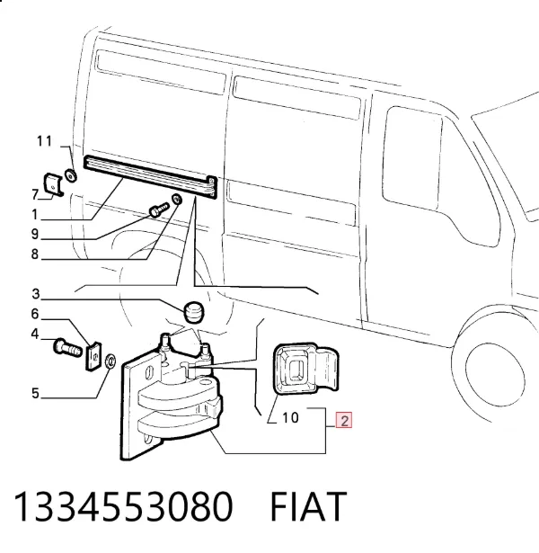 Ролик двери боковой (сдвижной) правый центральный 1334553080 Fiat/Alfa/Lancia