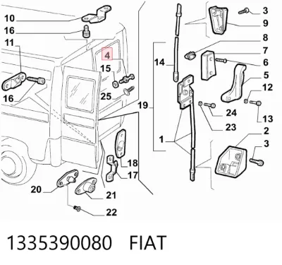 Палец (шплинт) дверной петли FIAT 1335390080