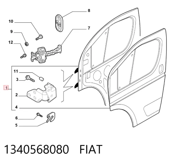 Дверь передняя левая 1340568080 Fiat/Alfa/Lancia