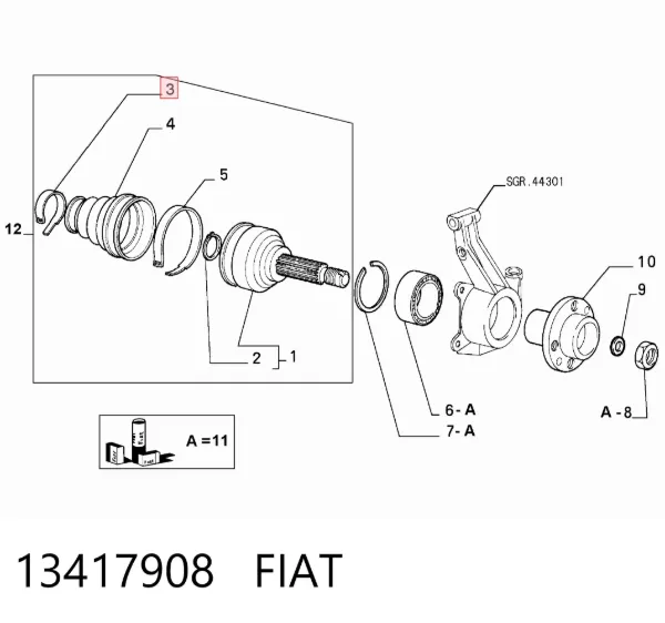 Хомут крепления рулевой рейки 13417908 Fiat/Alfa/Lancia