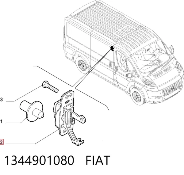 Замок двери боковой сдвижной правой 1344901080 Fiat/Alfa/Lancia